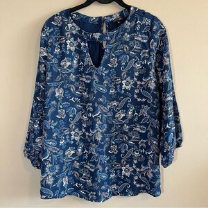 ✨ Papermoon Women’s Blue Floral Top Medium